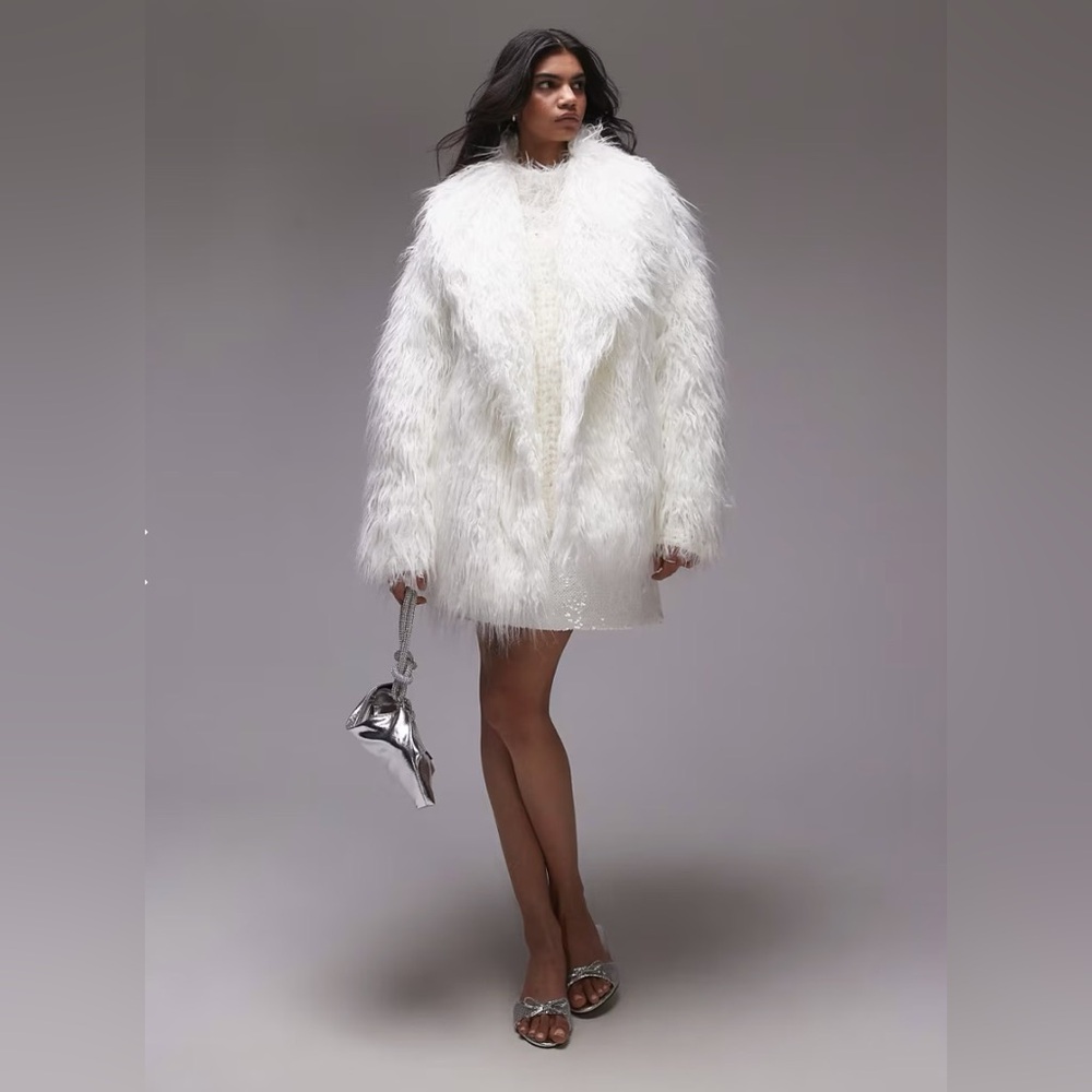 Topshop Shag Faux Fur Jacket